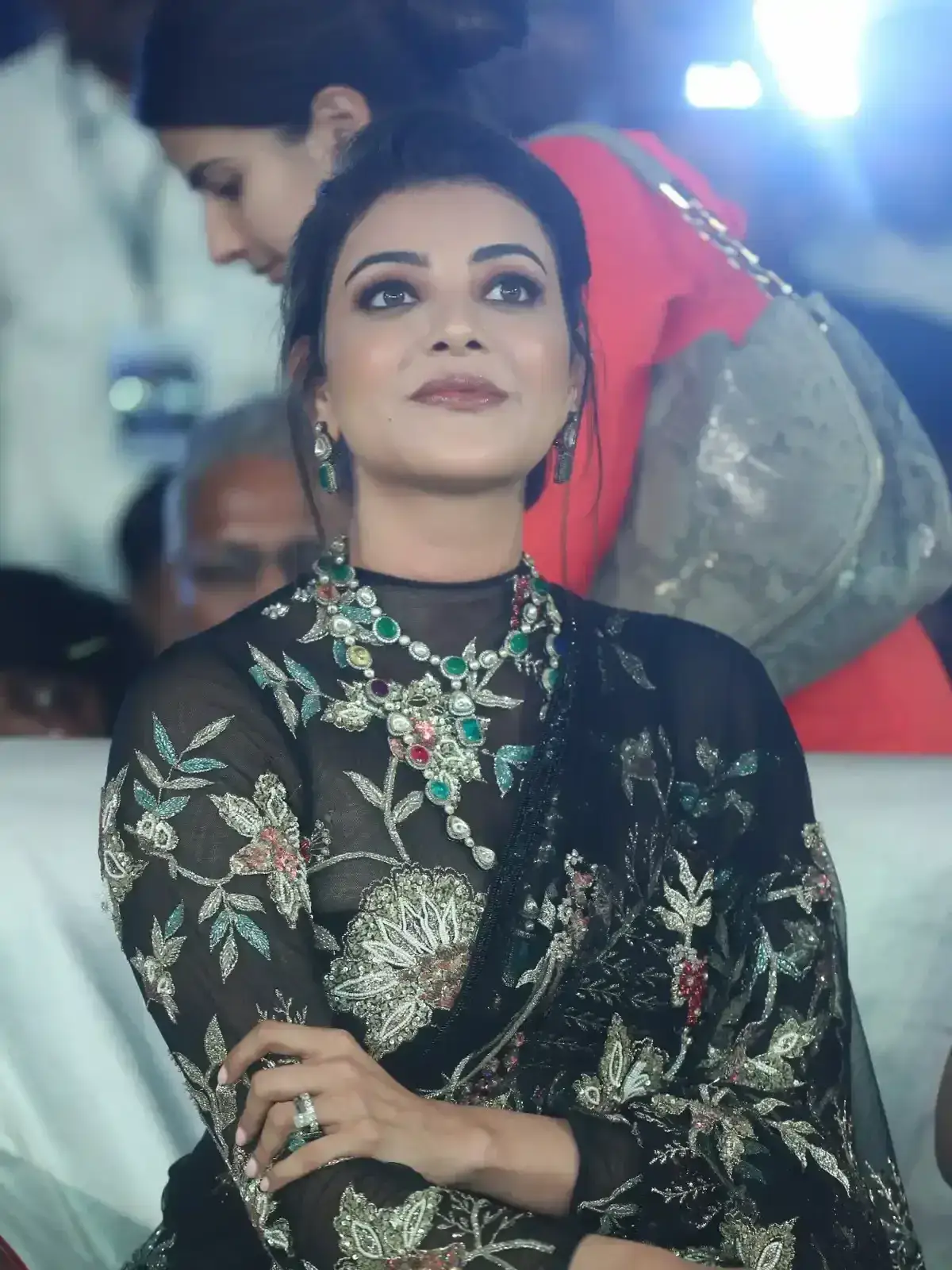 Kajal Aggarwal In Black Saree At Bhagavanth Kesari Movie Launch